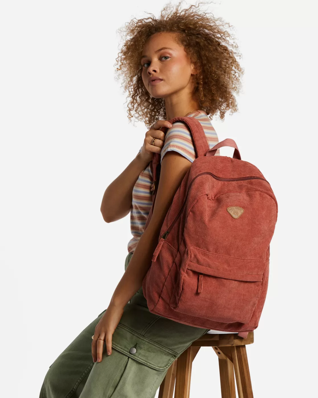 Online Billabong Schools Out Corduroy Backpack ROSE DAWN