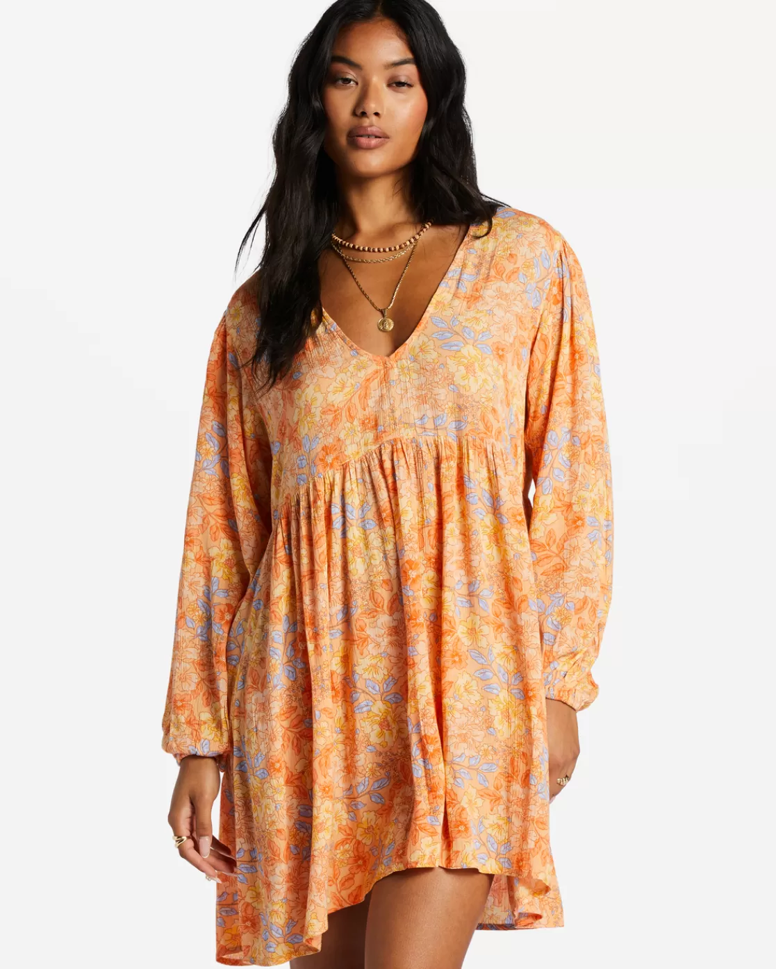 Hot Billabong Secret Wish Babydoll Dress LIGHT MELON