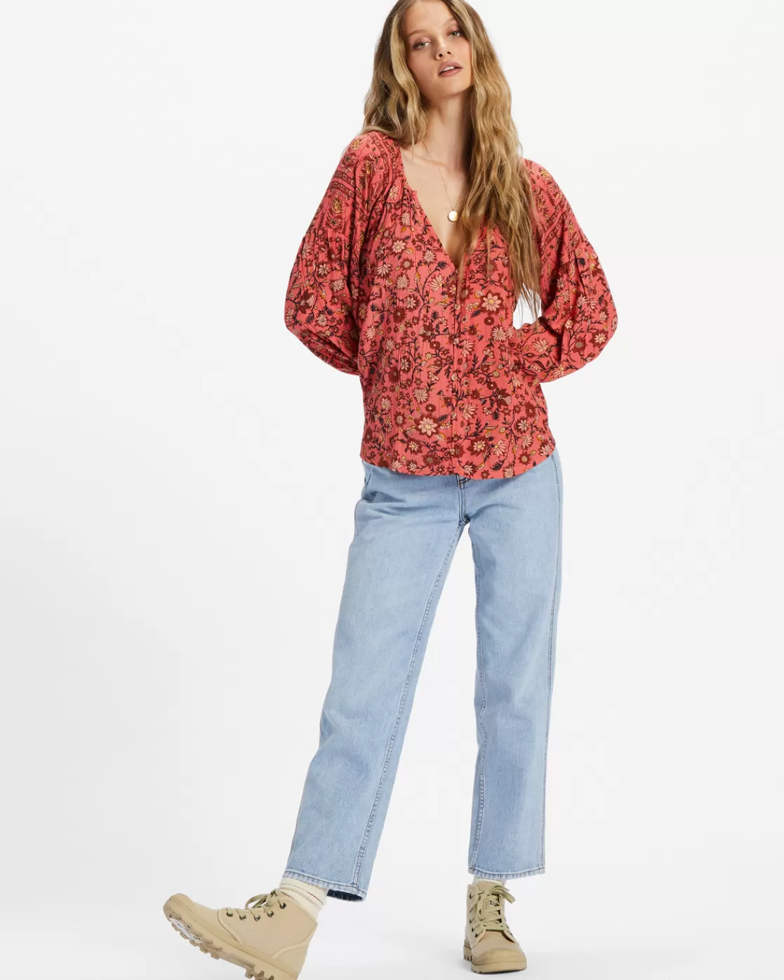 New Billabong Shes A Dreamer Woven Shirt HIBISCUS