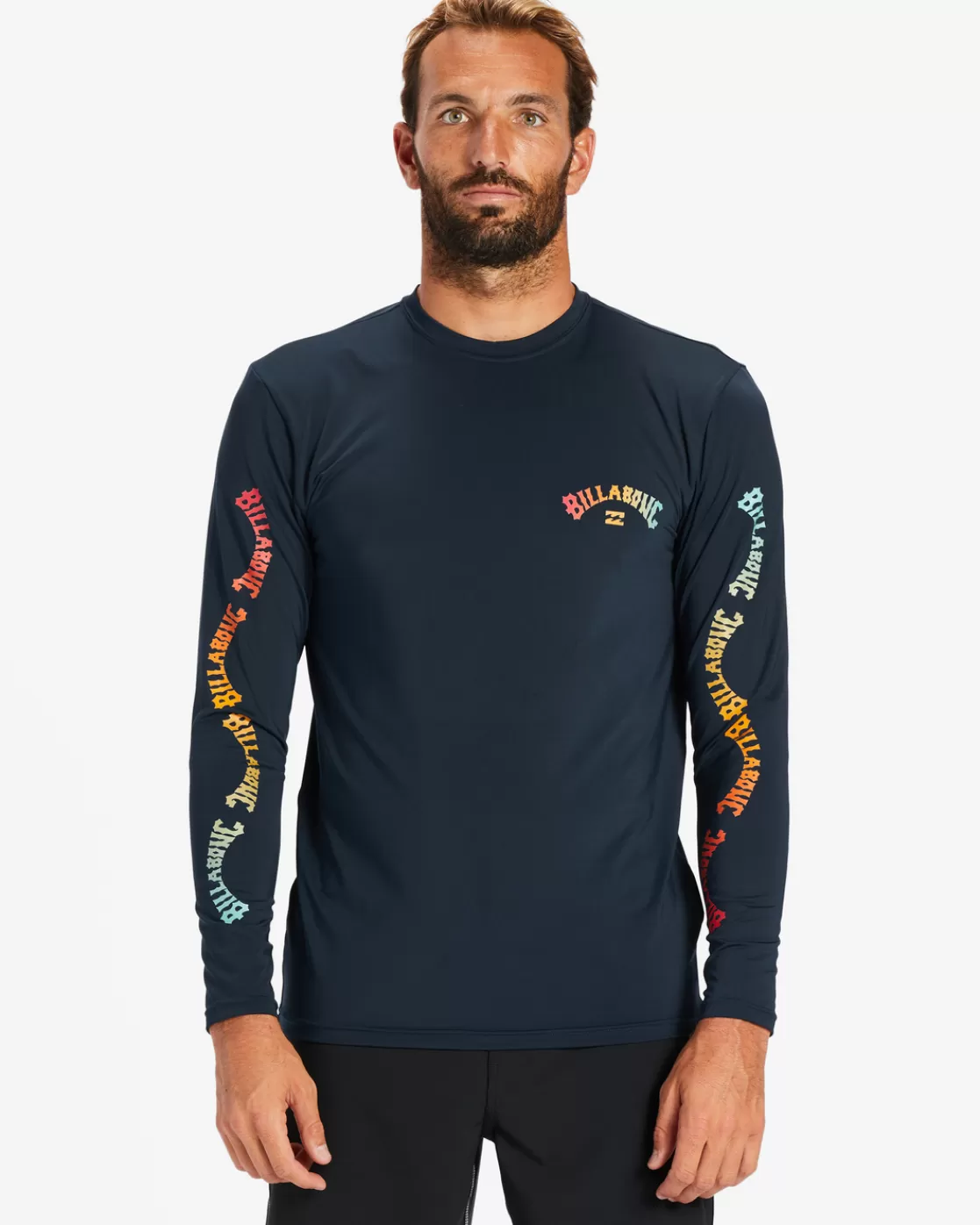 New Billabong Snaking Arches Long Sleeve UPF 50 Surf T-Shirt NAVY