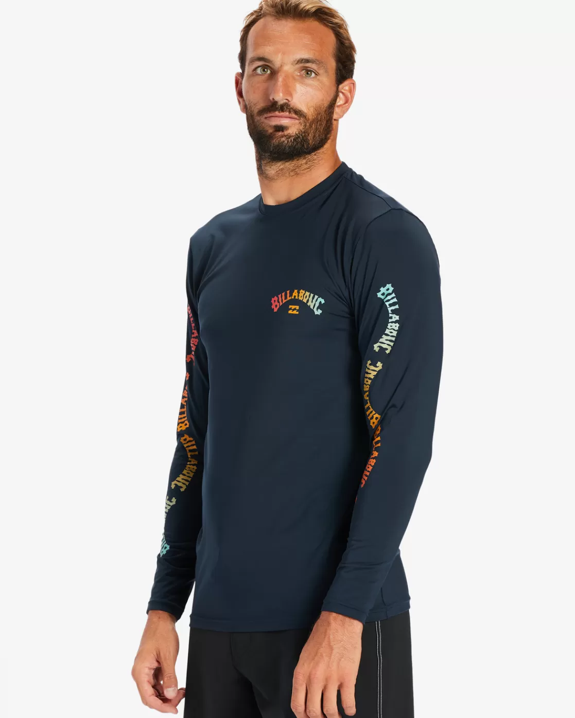 New Billabong Snaking Arches Long Sleeve UPF 50 Surf T-Shirt NAVY