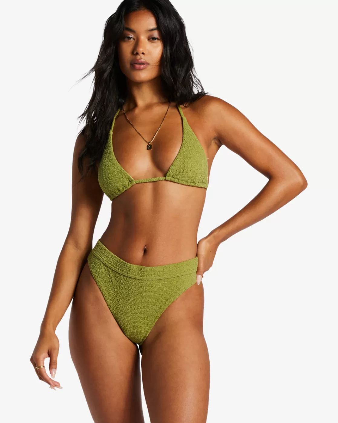 Discount Billabong So Dazed Multi Triangle Bikini Top GREEN EYES