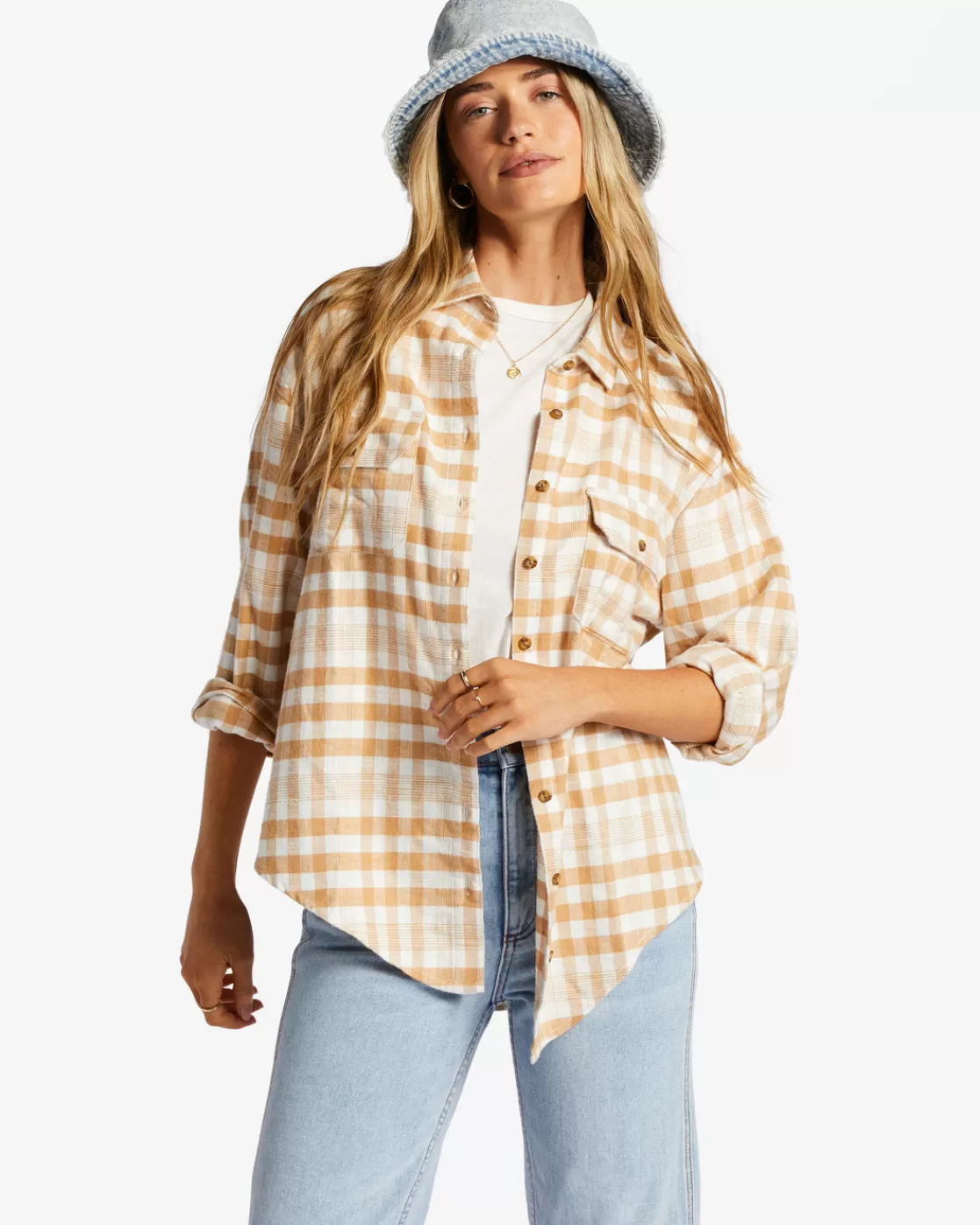 Hot Billabong So Stoked Long Sleeve Shirt TRUFFLE