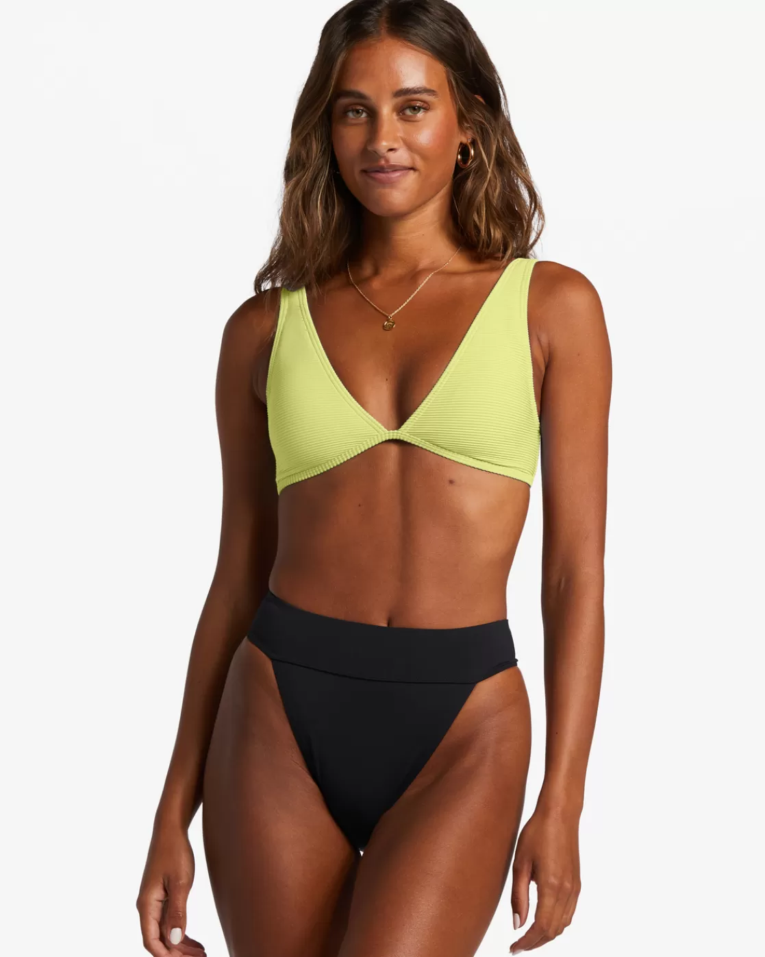 Cheap Billabong Sol Searcher Ava Tank Bikini Top LIGHT LIME