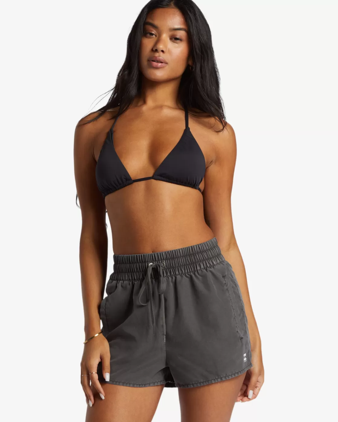 Shop Billabong Sol Searcher New Elastic Waist Swim Shorts BLACK PEBBLE