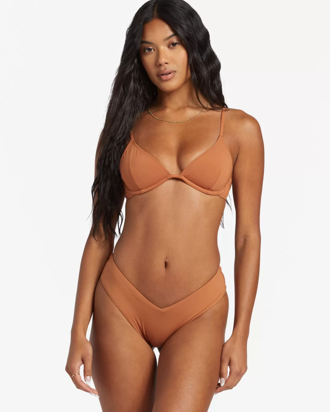 New Billabong Sol Searcher Reese Uwire Bikini Top GOLDEN BROWN