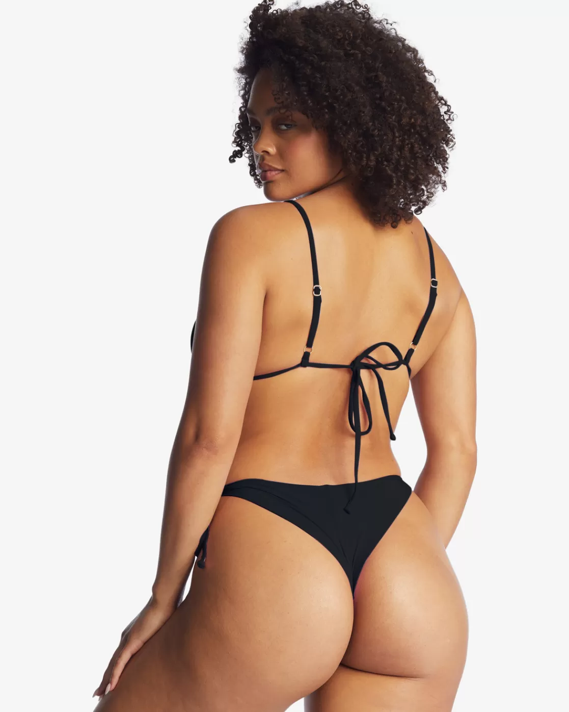 Shop Billabong Sol Searcher Tie-Side Tanga Bikini Bottoms BLACK PEBBLE