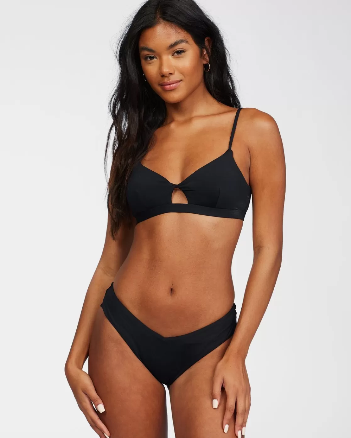 Discount Billabong Sol Searcher Twist Bikini Top BLACK PEBBLE