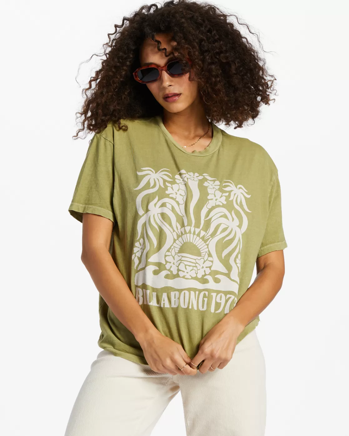 Shop Billabong Stay Wavy T-Shirt AVOCADO