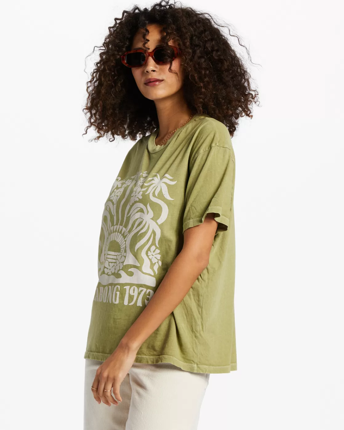 Shop Billabong Stay Wavy T-Shirt AVOCADO