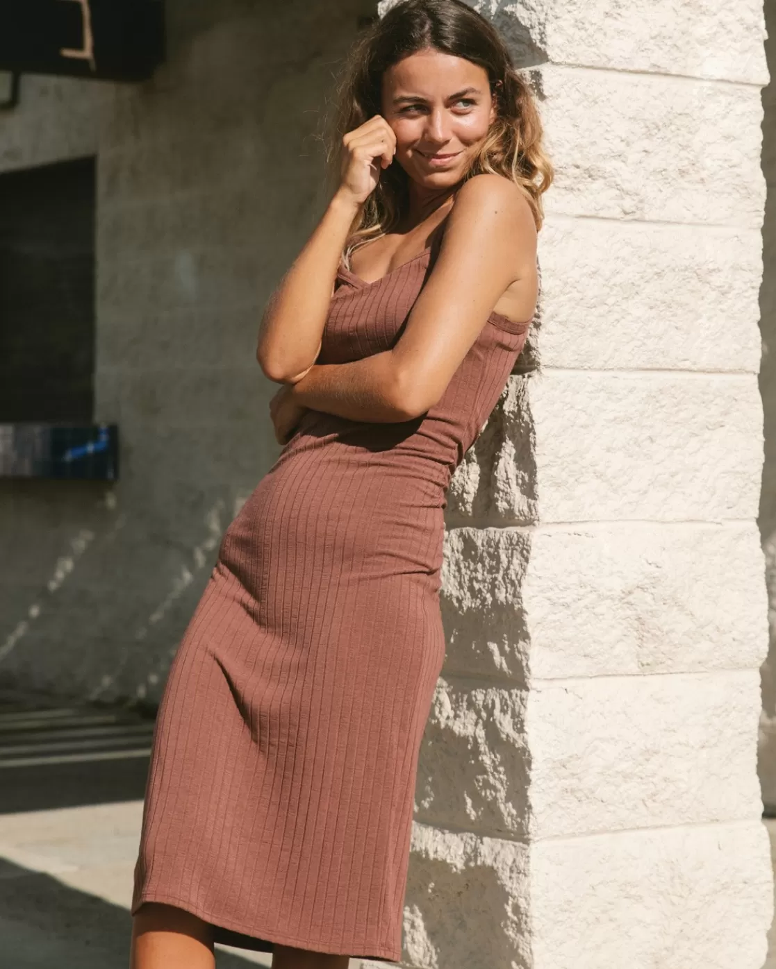 Discount Billabong Summer Babe Midi Dress MOCHA