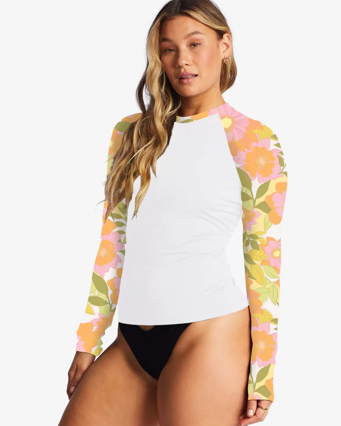 Cheap Billabong Summer Folk Long Sleeve UPF 50 Rashguard MULTI