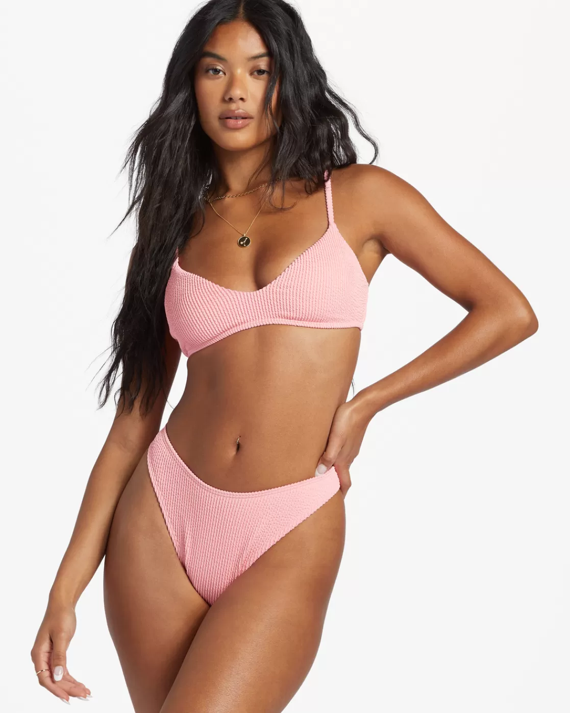 Cheap Billabong Summer High Bralette Bikini Top FLAMINGO