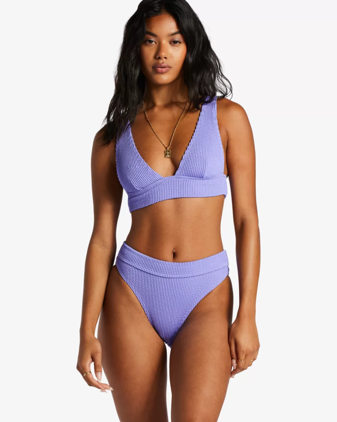 Cheap Billabong Summer High Remi Plunge Bikini Top VIOLET COVE