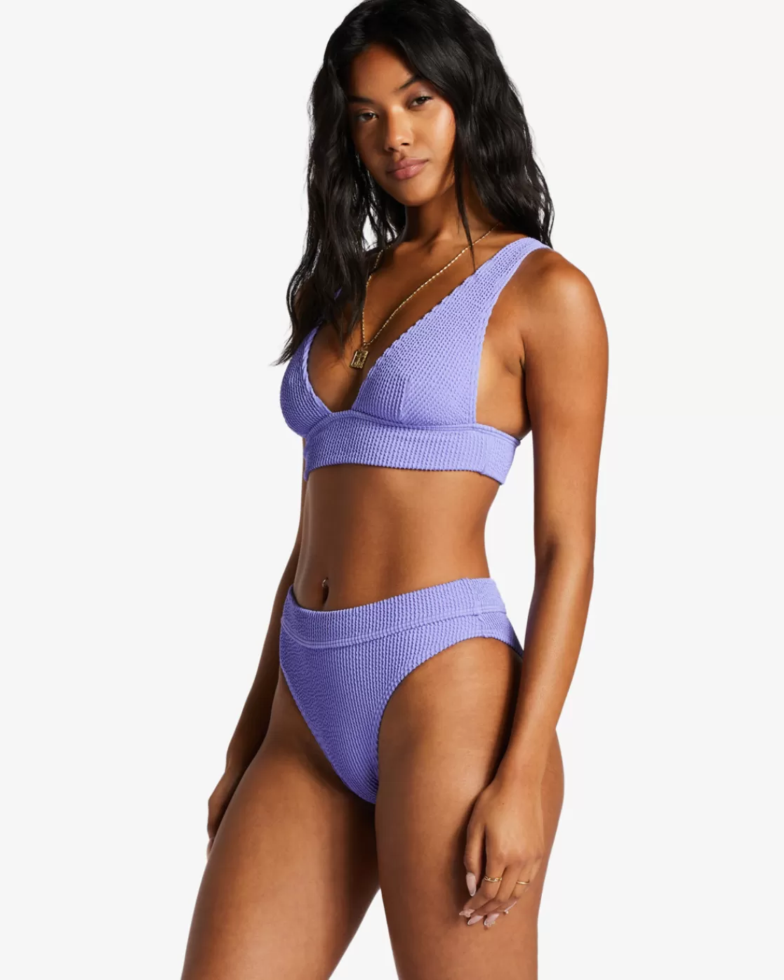 Cheap Billabong Summer High Remi Plunge Bikini Top VIOLET COVE