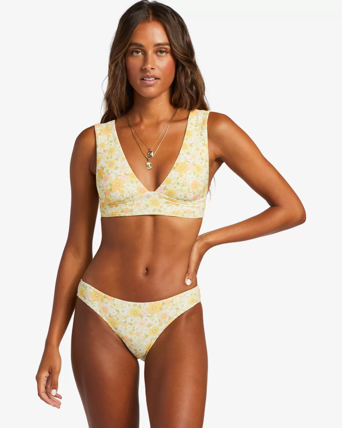 Outlet Billabong Sun Worshipper Tanlines Plunge Bikini Top MULTI