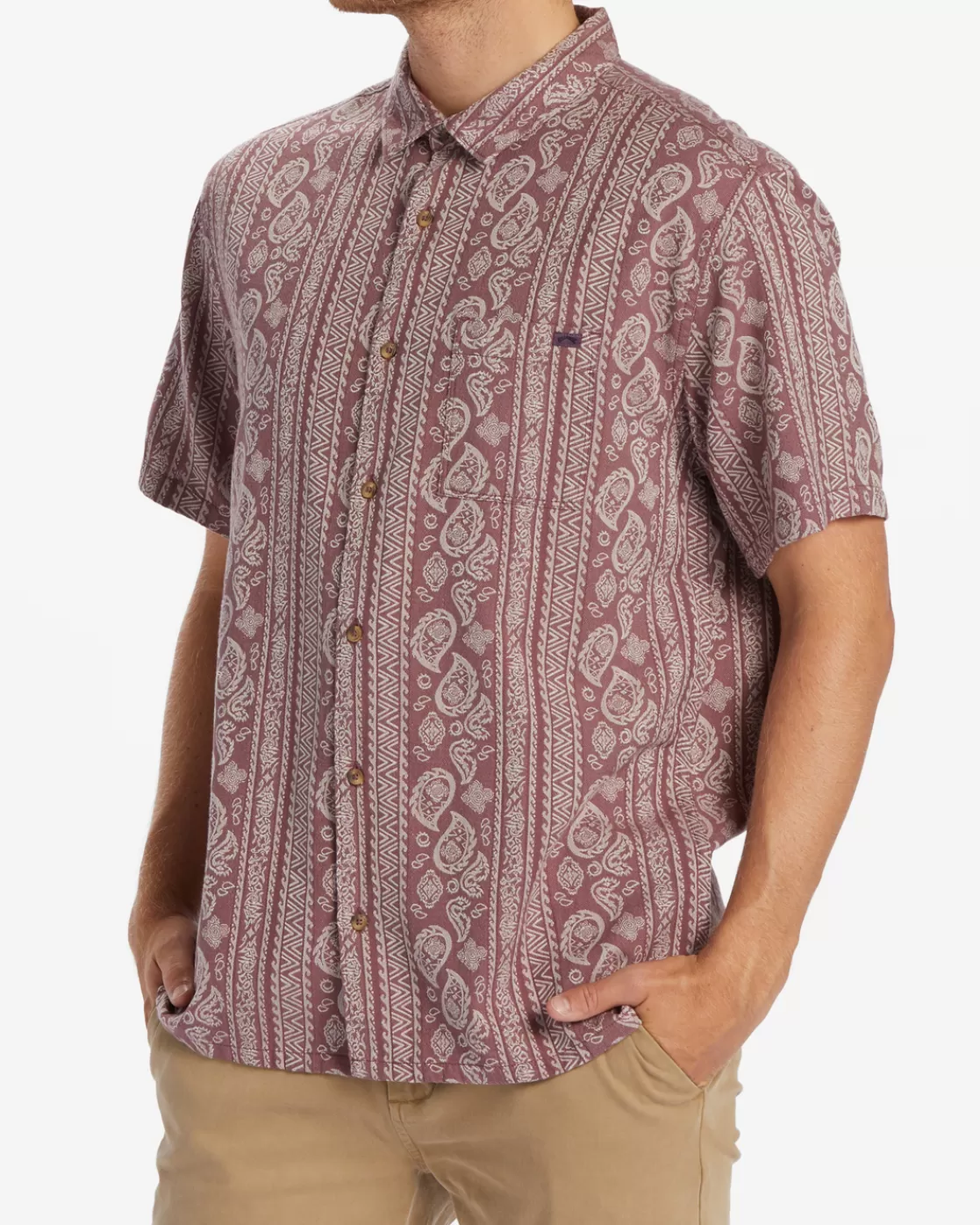 Outlet Billabong Sundays Jacquard Short Sleeve Shirt FIG