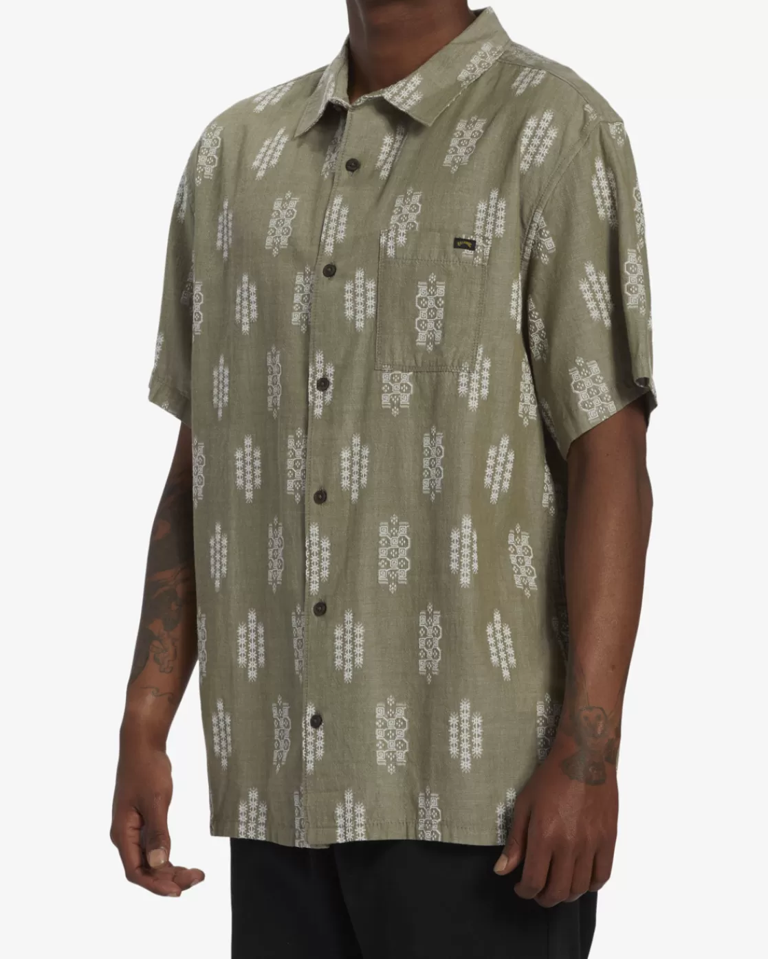 Fashion Billabong Sundays Jacquard Short Sleeve Shirt MILITARY HEATHER