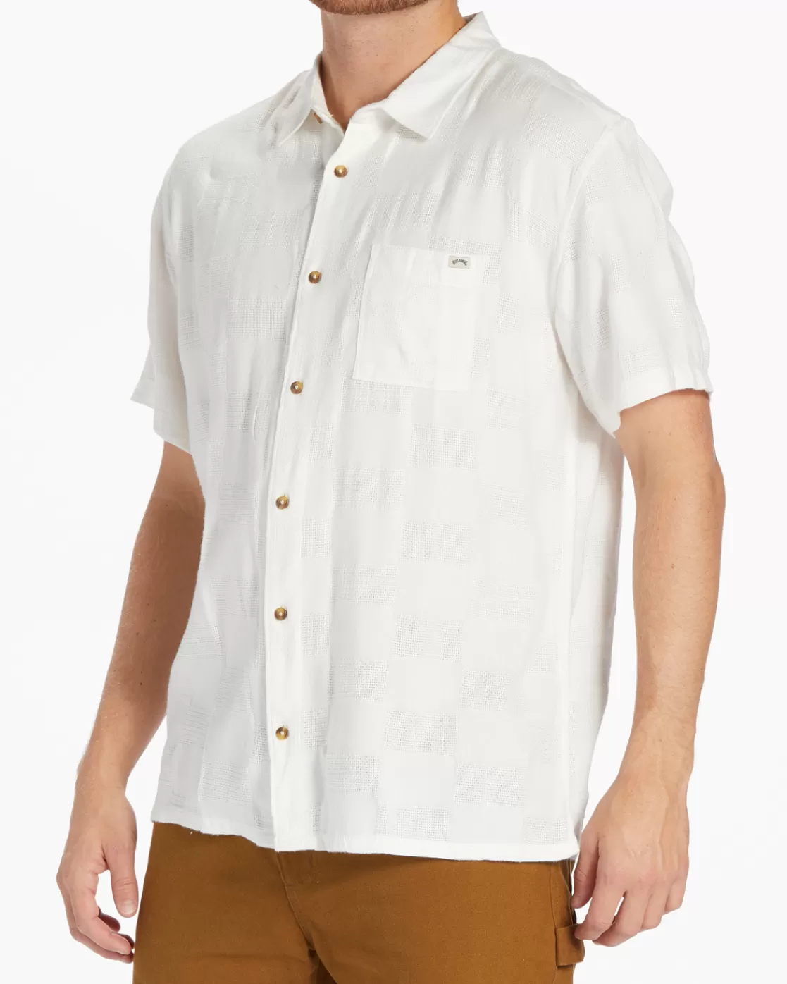 Clearance Billabong Sundays Jacquard Short Sleeve Shirt OFF WHITE