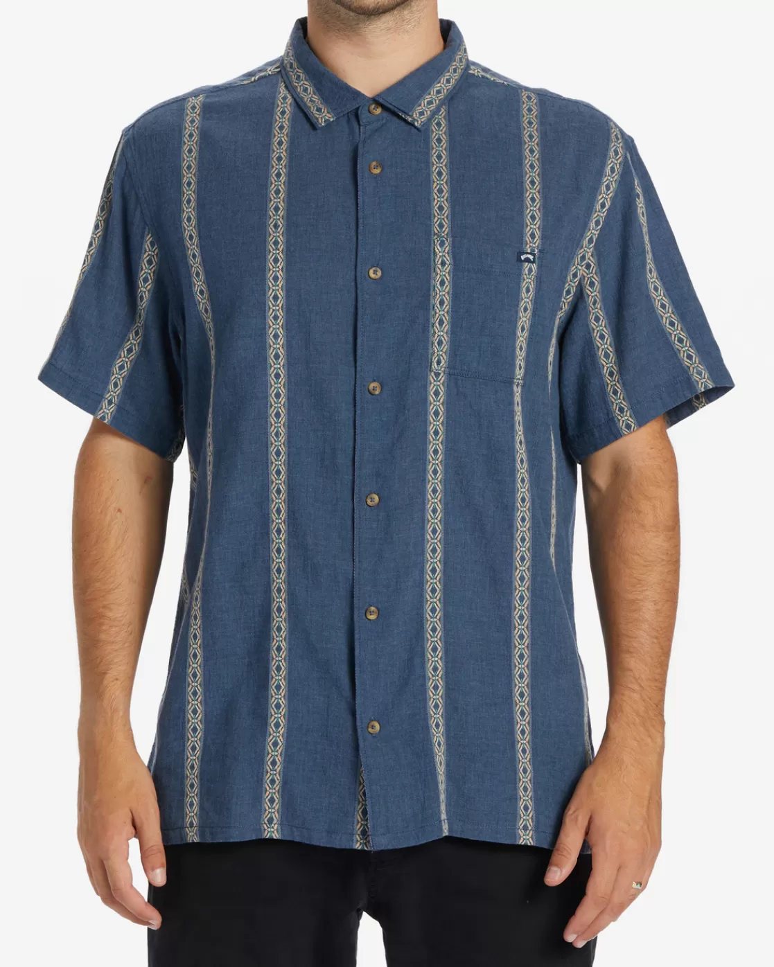 Best Billabong Sundays Jacquard Short Sleeve Shirt NAVY