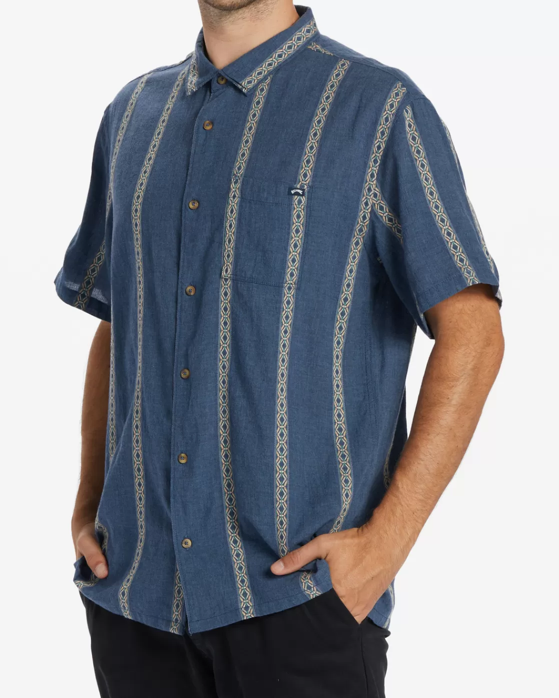 Best Billabong Sundays Jacquard Short Sleeve Shirt NAVY