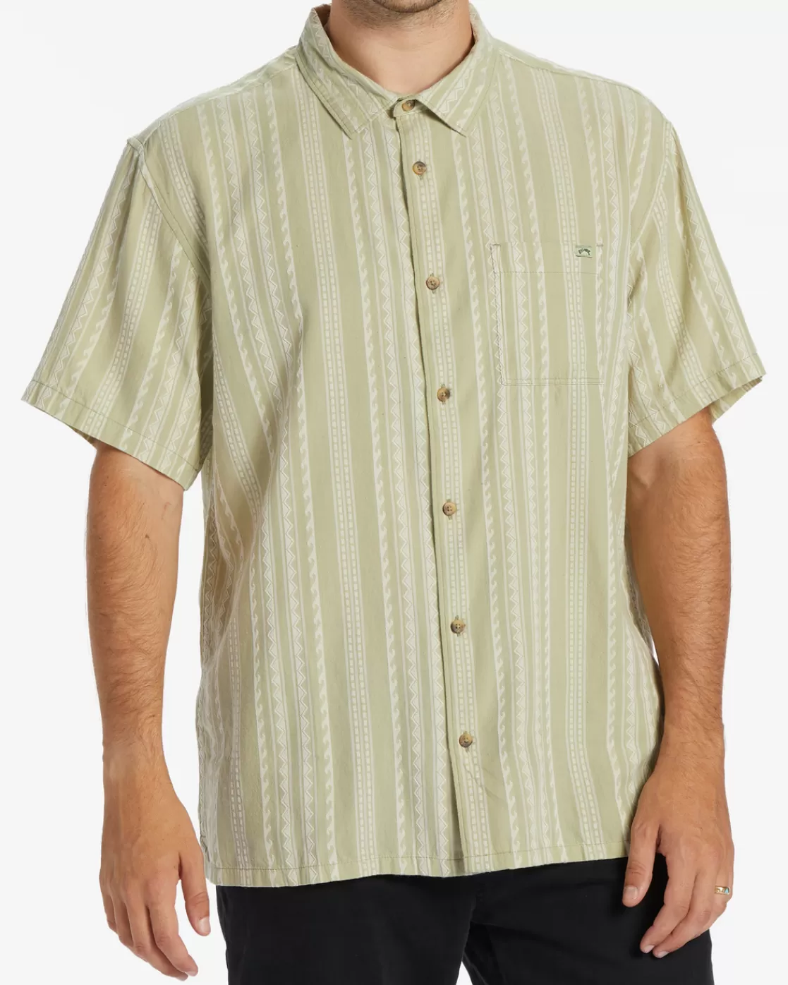 Hot Billabong Sundays Jacquard Short Sleeve Shirt SAGE