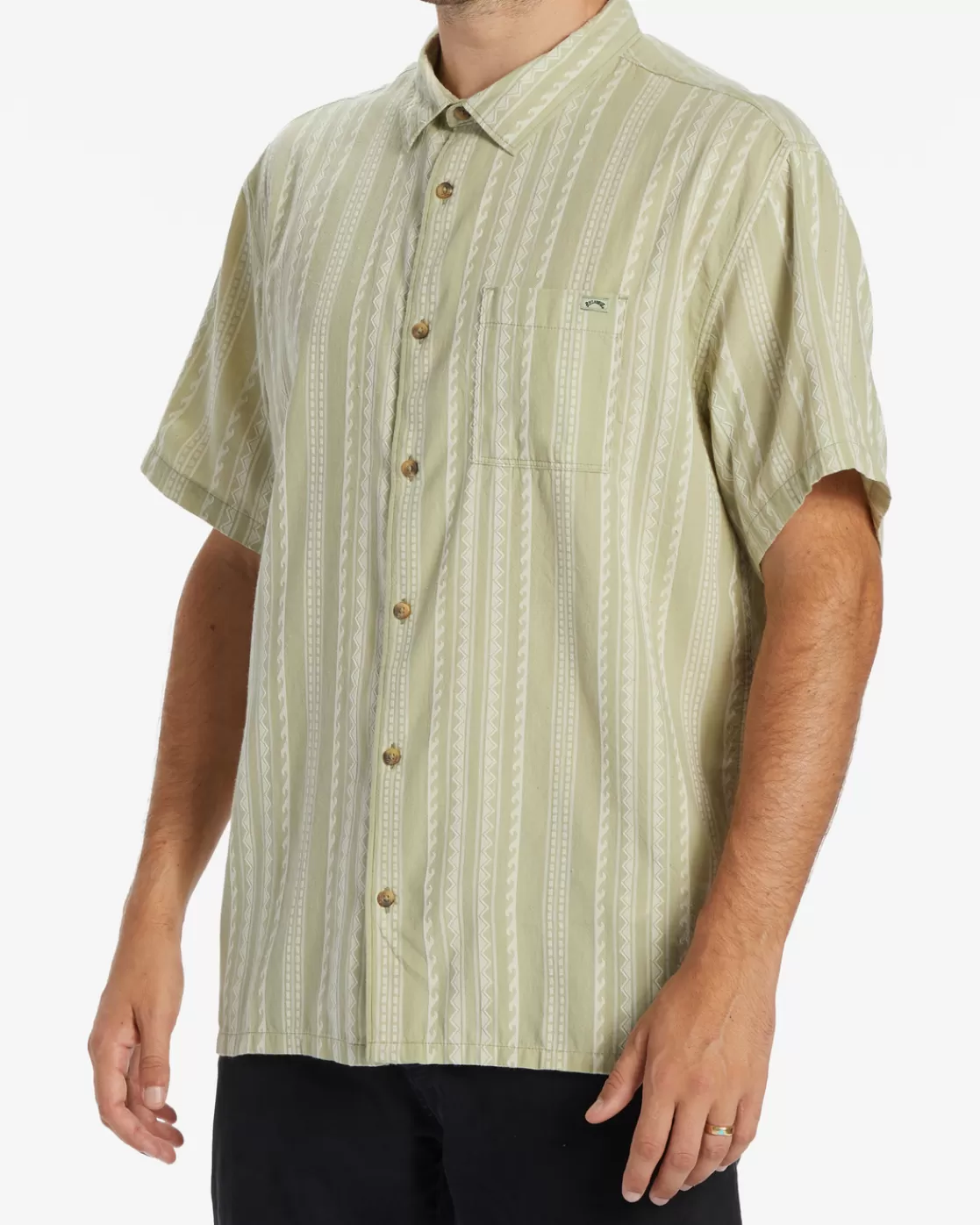 Hot Billabong Sundays Jacquard Short Sleeve Shirt SAGE