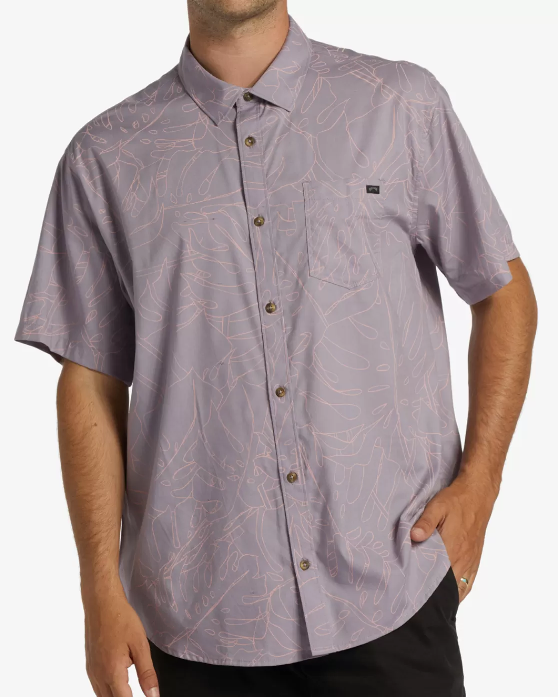 Cheap Billabong Sundays Short Sleeve Shirt GREY VIOLET