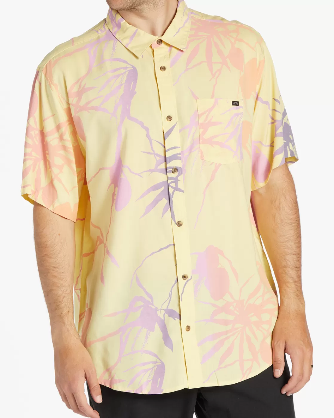 Clearance Billabong Sundays Short Sleeve Shirt LEMON