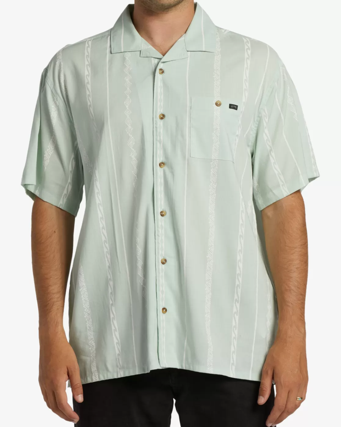 New Billabong Sundays Vacay Short Sleeve Shirt DUSTY AQUA