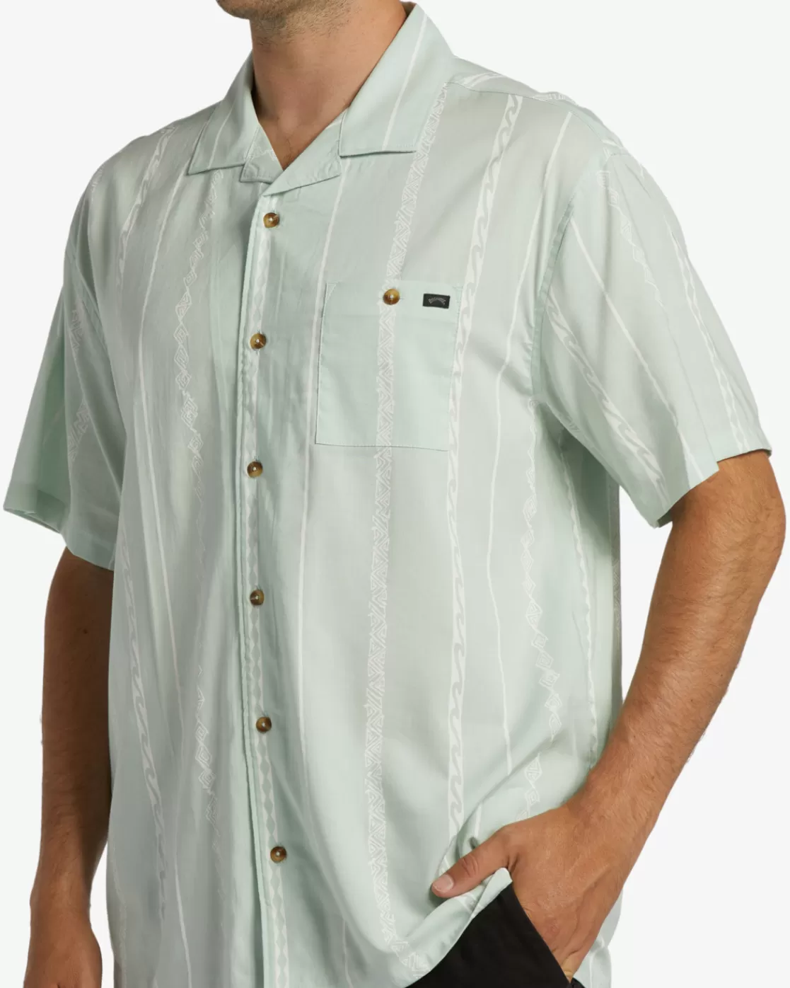 New Billabong Sundays Vacay Short Sleeve Shirt DUSTY AQUA