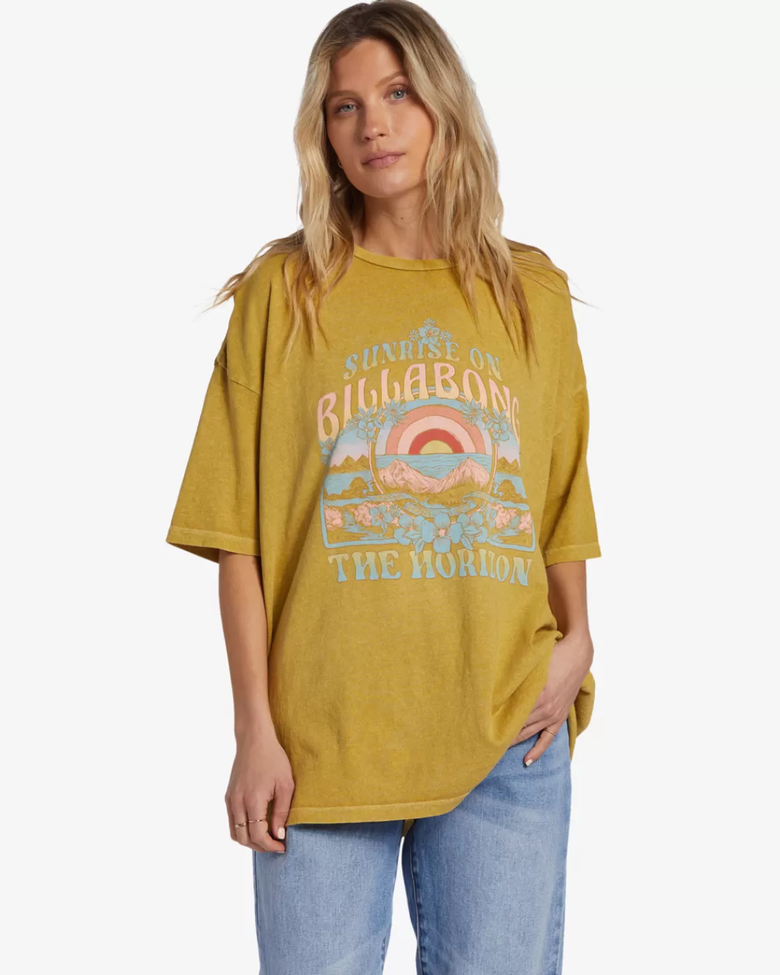 Clearance Billabong Sunrise On The Beach T-Shirt GREEN ENVY