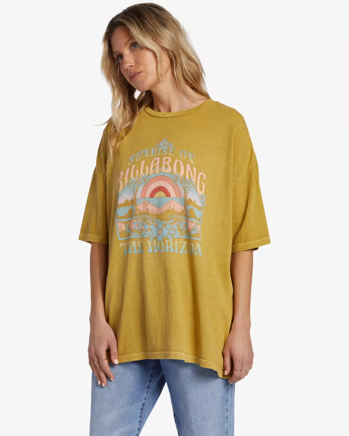 Clearance Billabong Sunrise On The Beach T-Shirt GREEN ENVY