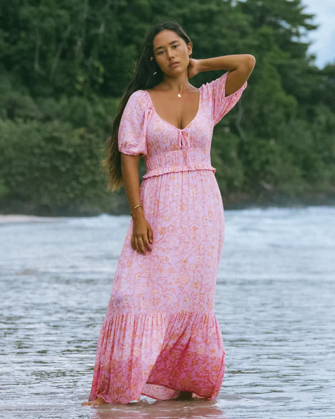 Best Sale Billabong Sweet On You Maxi Dress PINK TRAILS