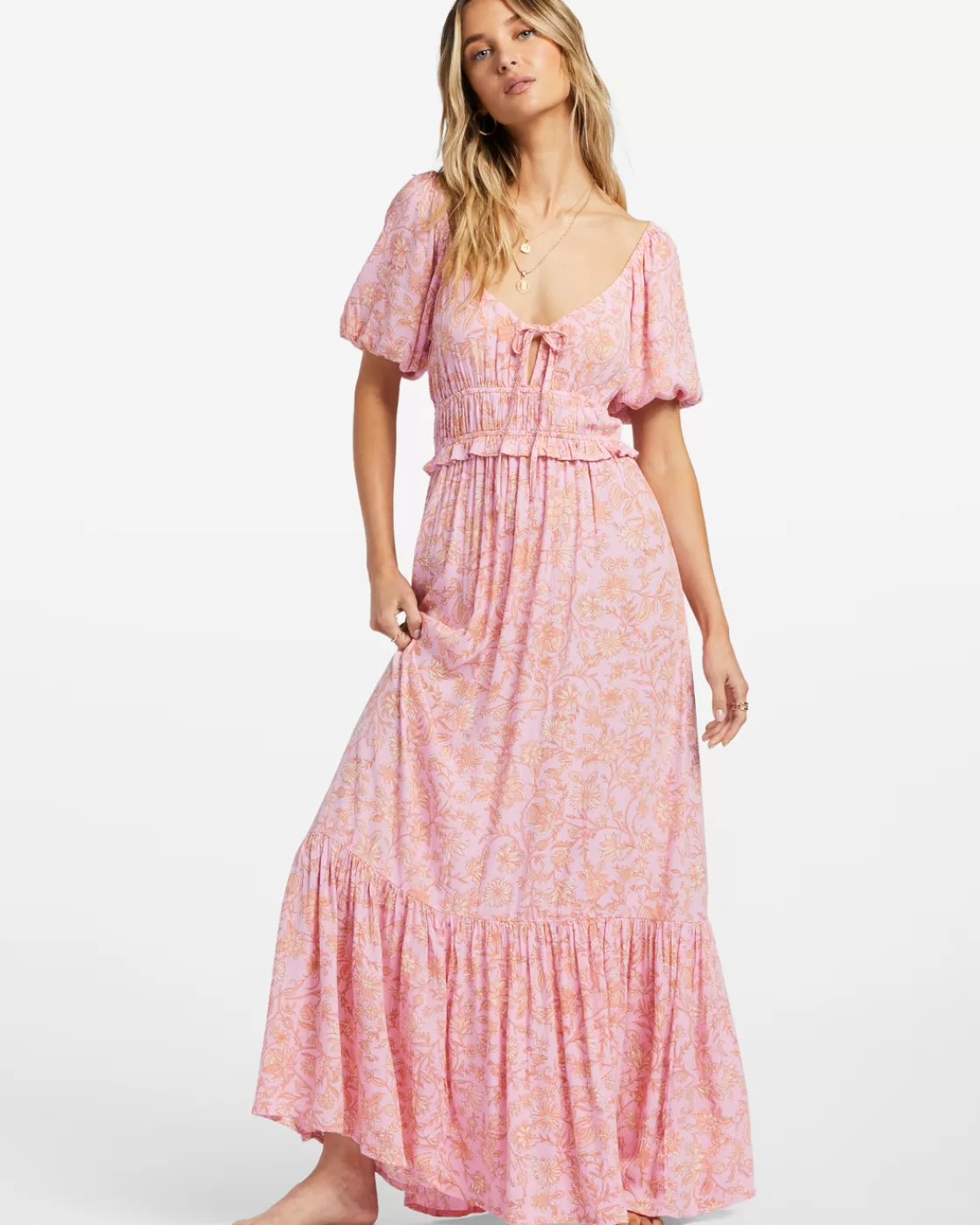 Best Sale Billabong Sweet On You Maxi Dress PINK TRAILS