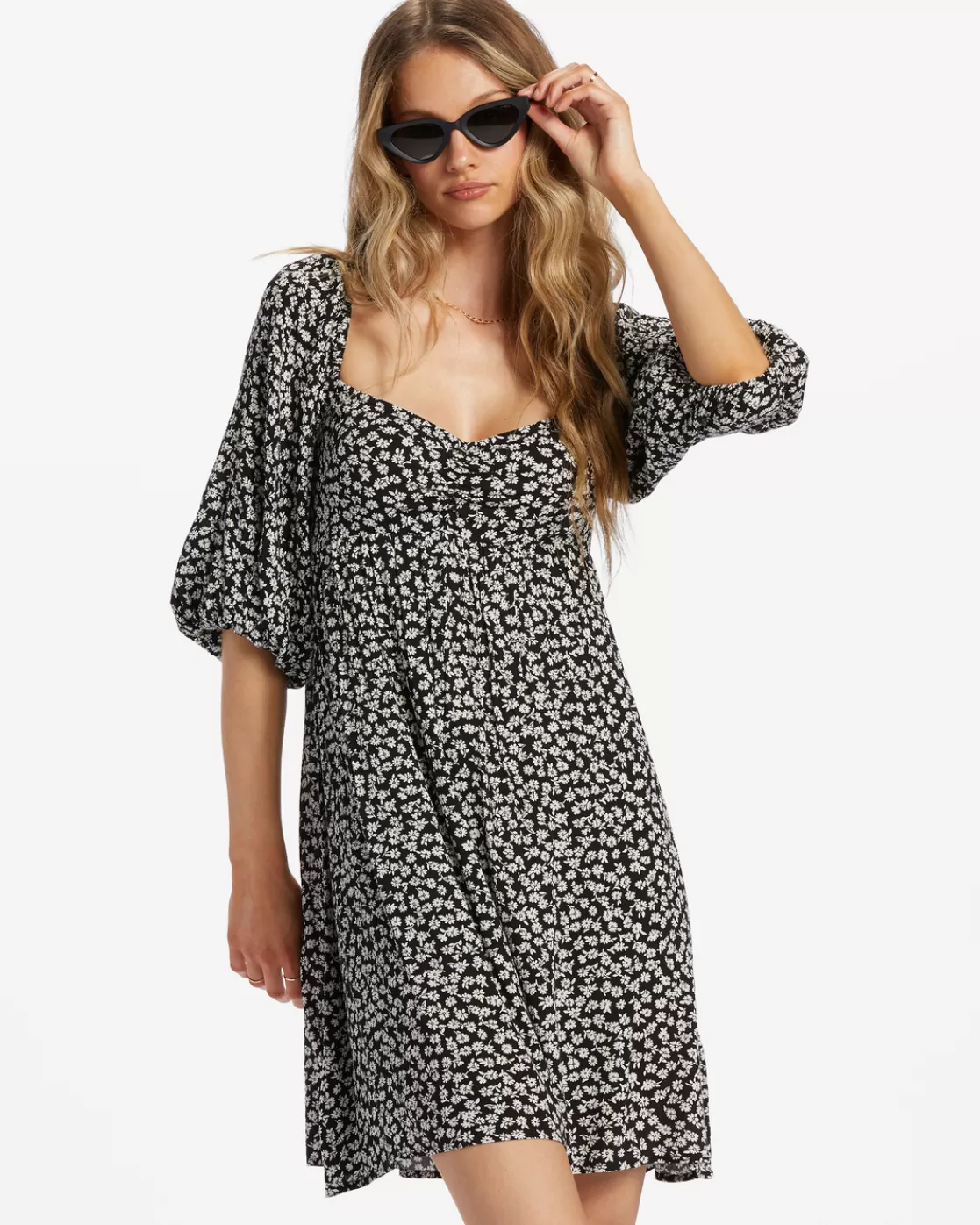 Discount Billabong Swept Away Again Dress BLACK PEBBLE