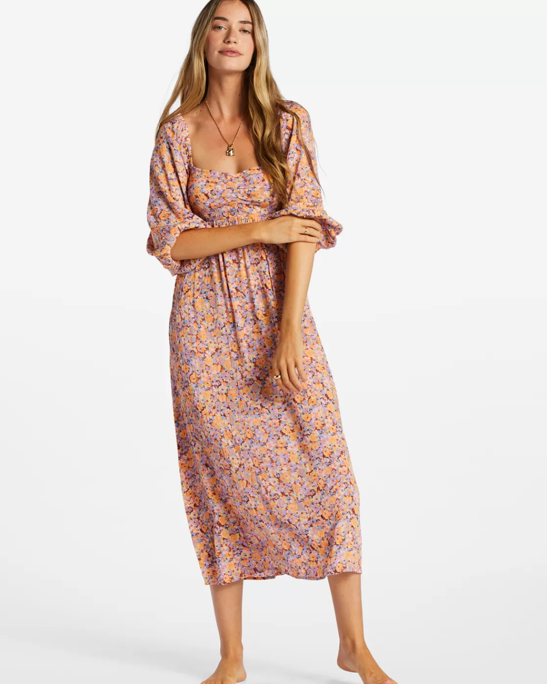 Best Sale Billabong Swept Away Midi Dress MULTI 1