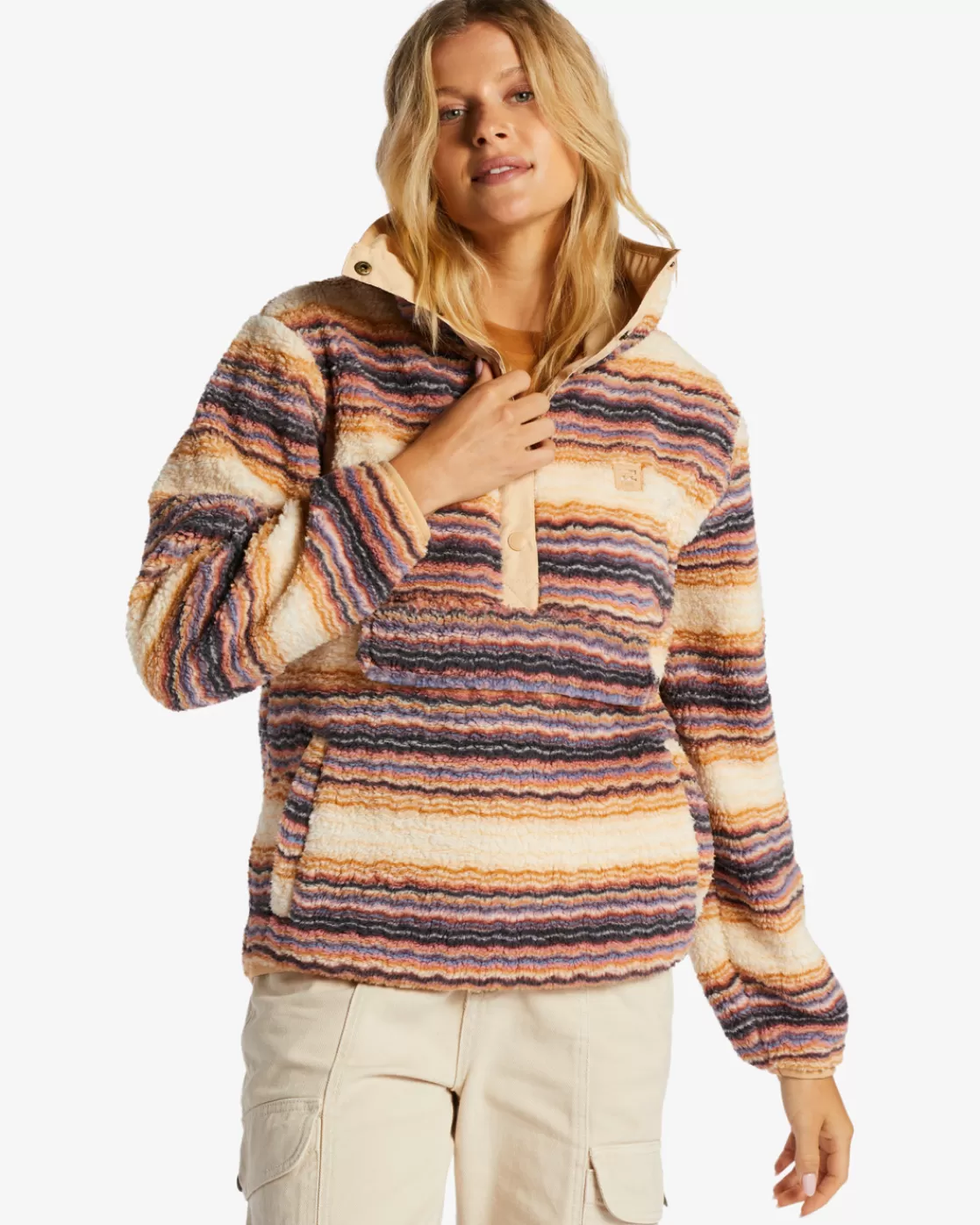 New Billabong Switchback Mock Neck Fleece OAT