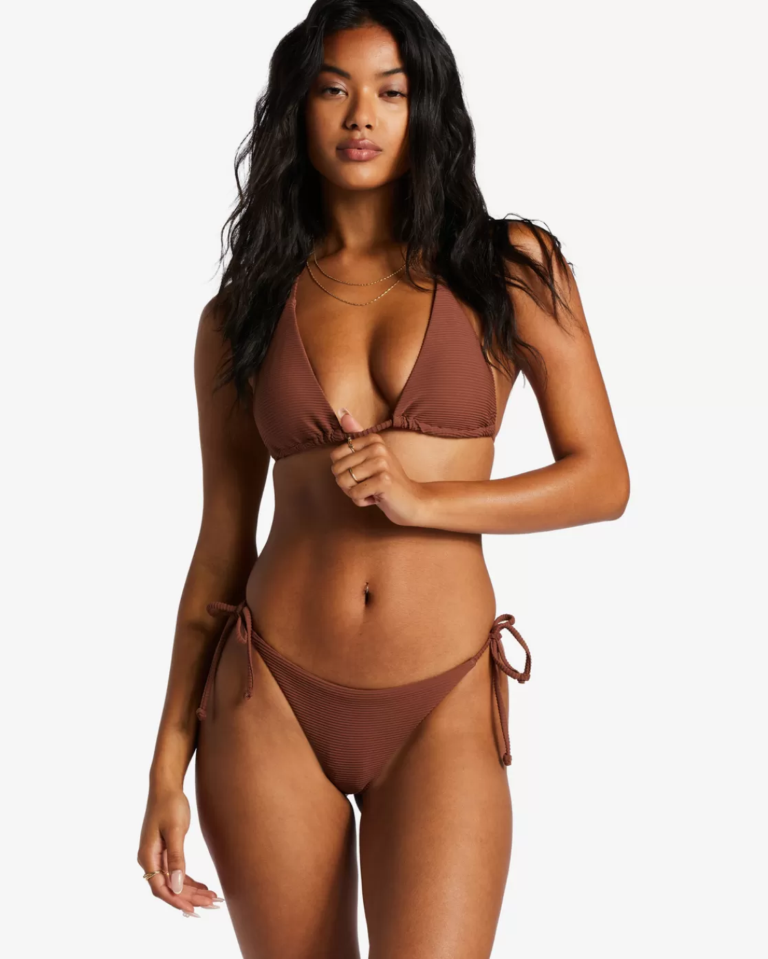 Fashion Billabong Tanlines Multi Triangle Bikini Top MOCHA