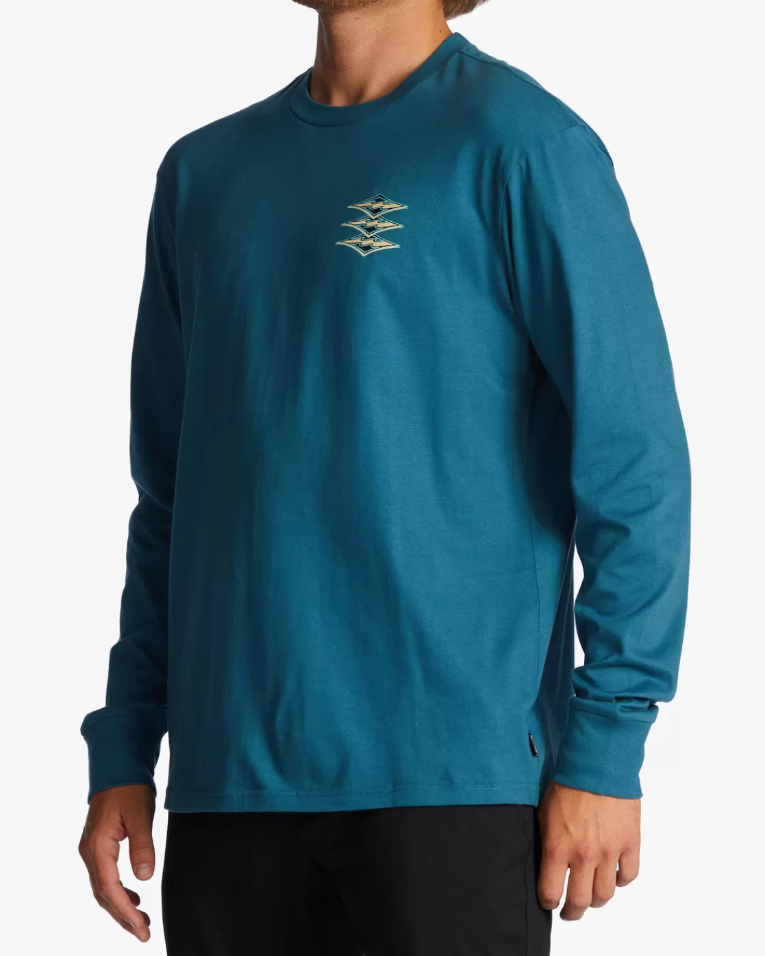 New Billabong Throw Back Long Sleeve T-Shirt BLUE LAGOON