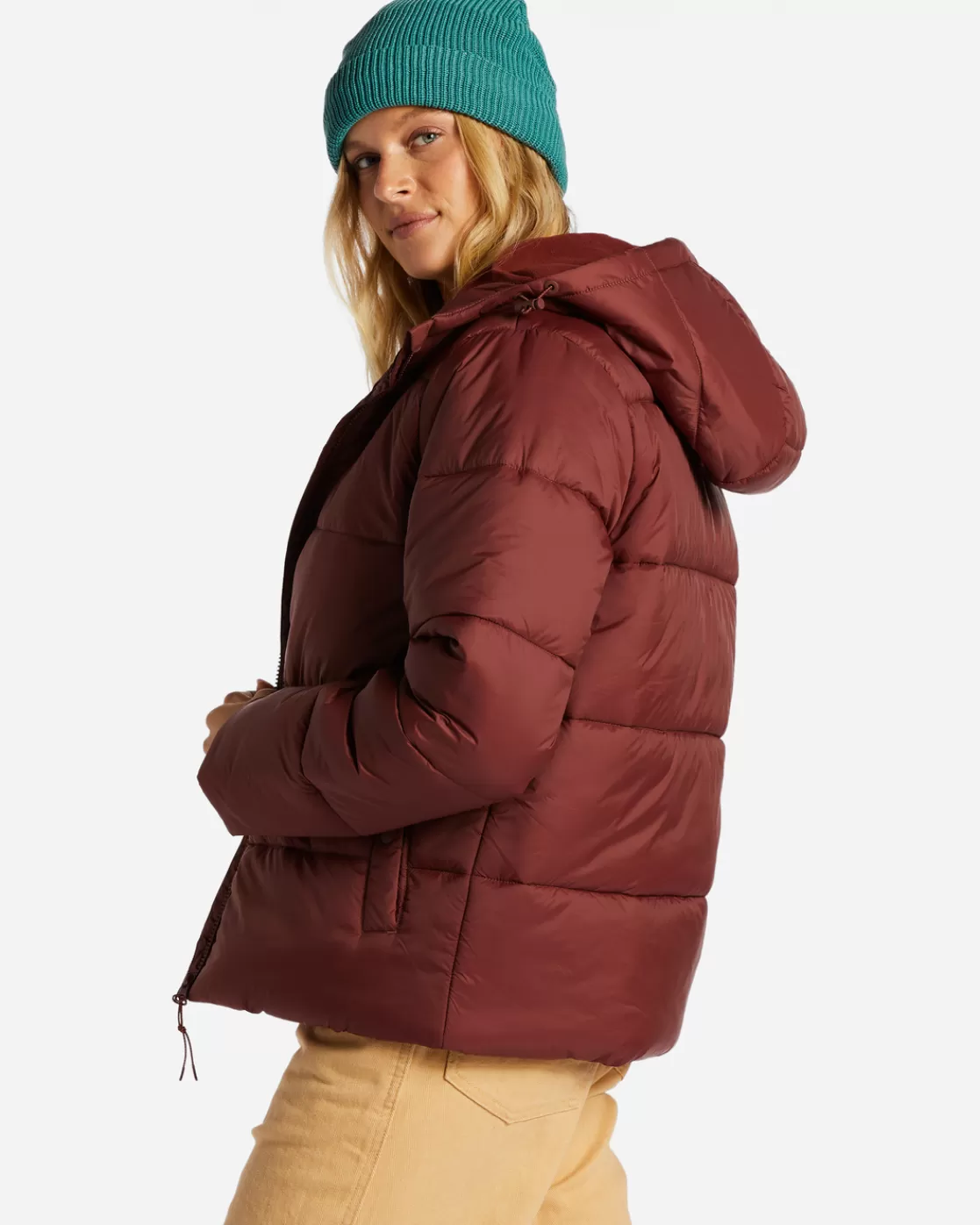 New Billabong Transport Puffer Jacket ROSEWOOD