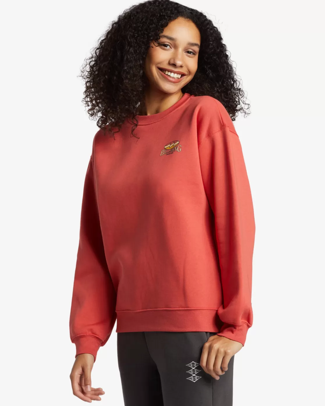 Outlet Billabong Tricolor Hibiscus Sweatshirt RED ROCK