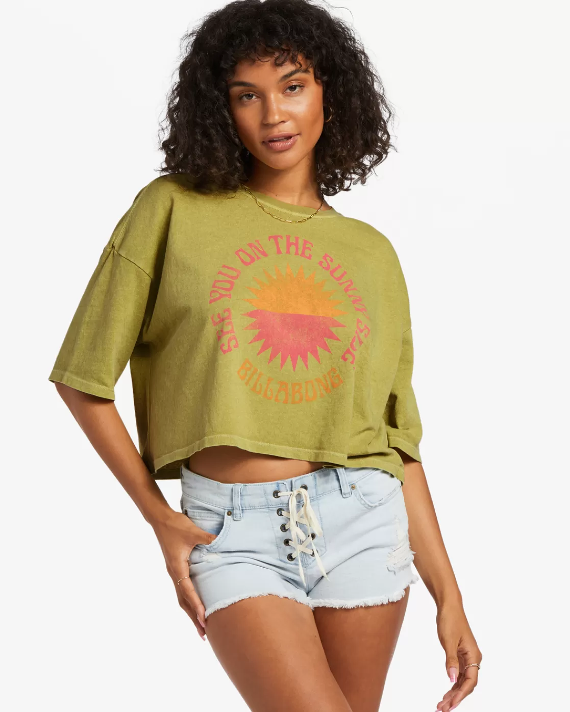 Best Sale Billabong TRUE Cropped T-Shirt SEAWEED