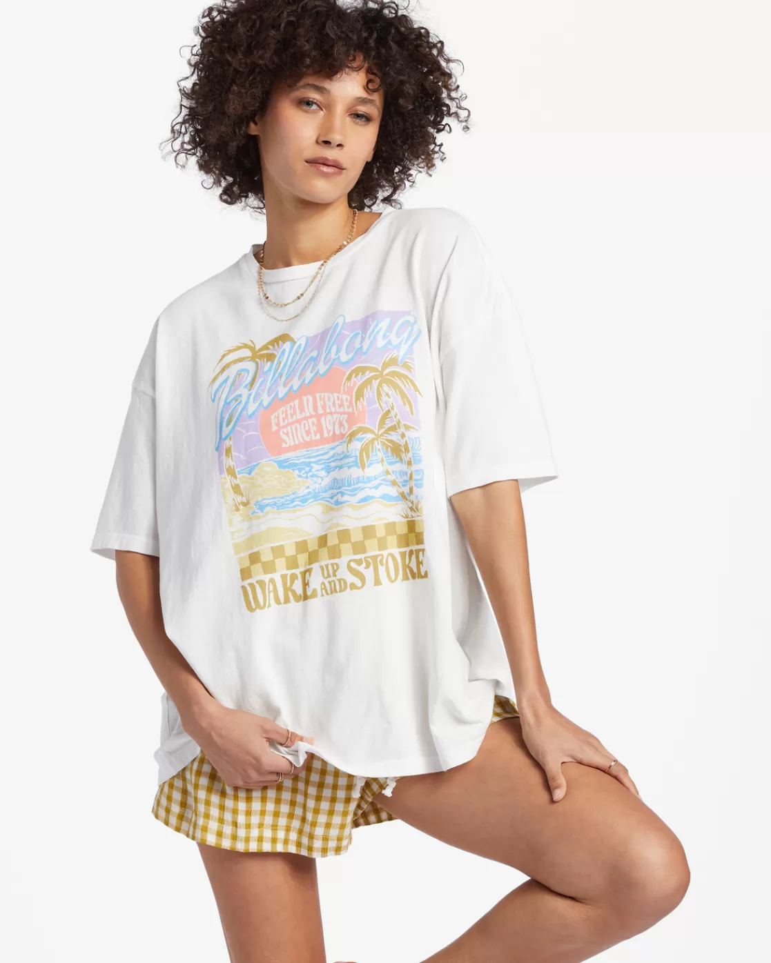 Cheap Billabong Wake Up And Stoke T-Shirt SALT CRYSTAL