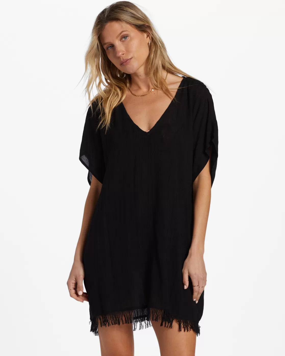 Clearance Billabong Walk Away Tunic Top BLACK PEBBLE