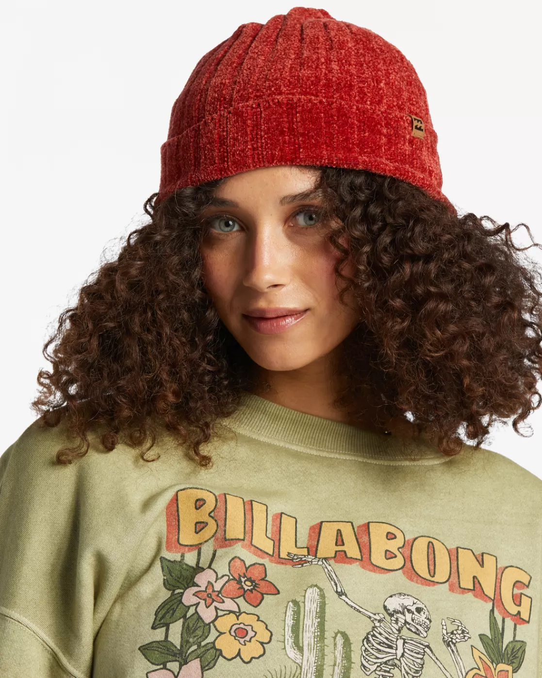 Cheap Billabong Warm Up Knit Beanie RED ROCK