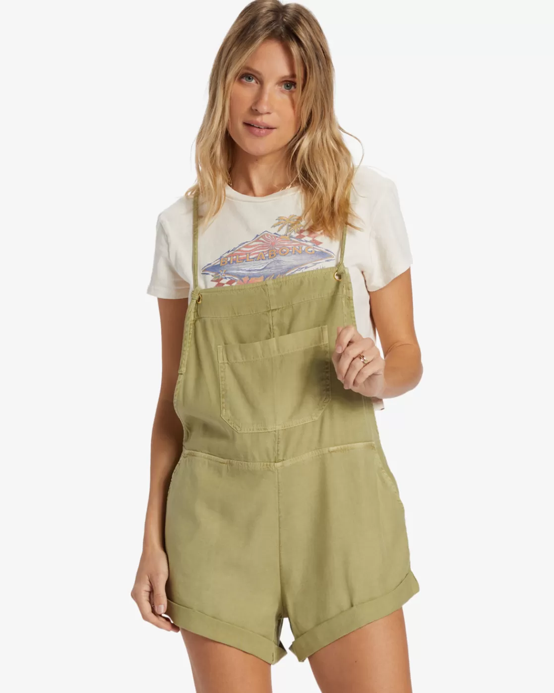 Cheap Billabong Wild Pursuit Romper AVOCADO