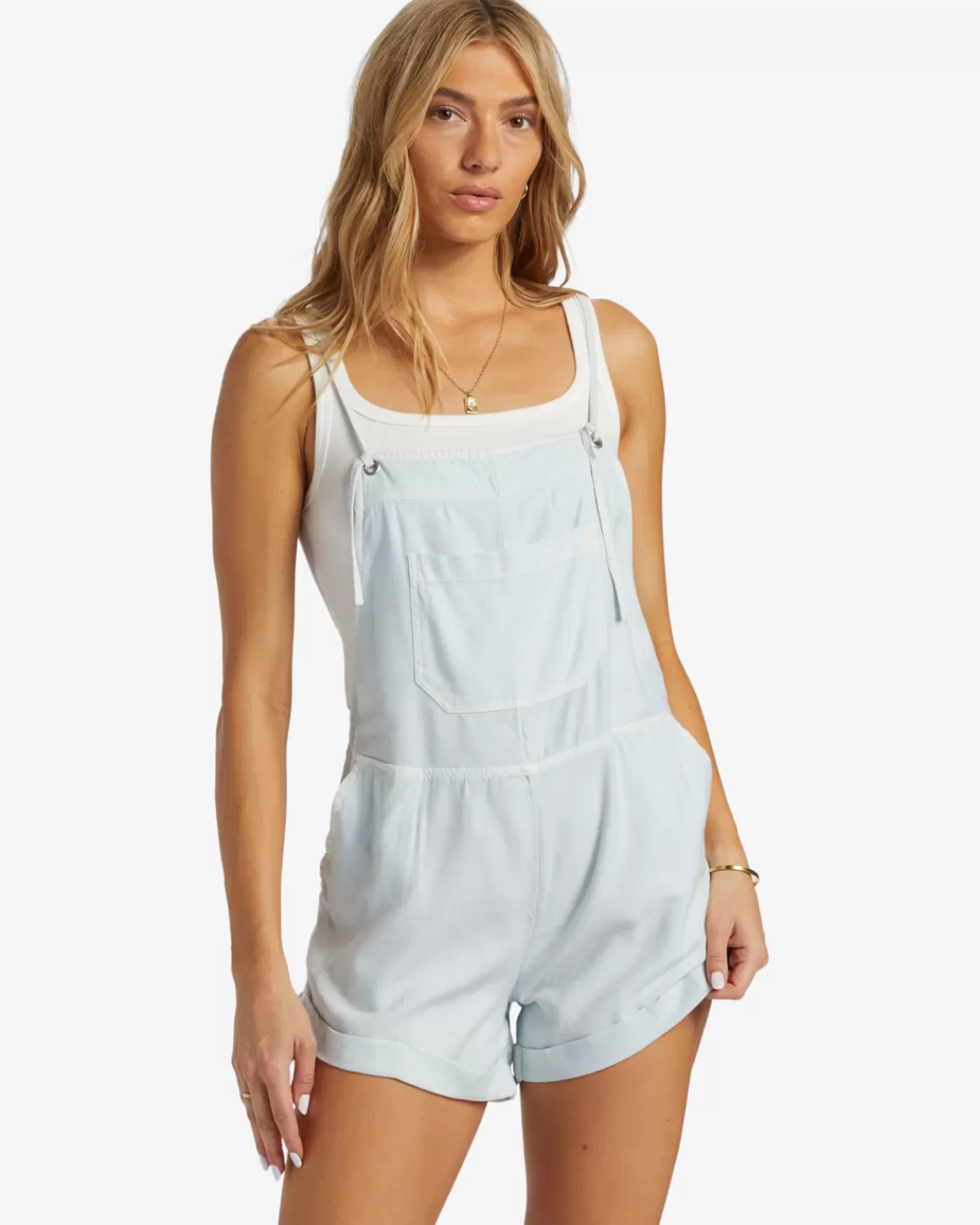 Sale Billabong Wild Pursuit Romper LIGHT CHAMBRAY